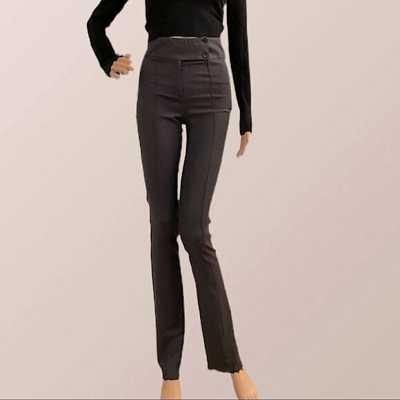 DOLCE & GABBANA Super High-rise Lightweight Wool Skinny Pants. Charcoal Gray. 4 - Picture 1 of 6